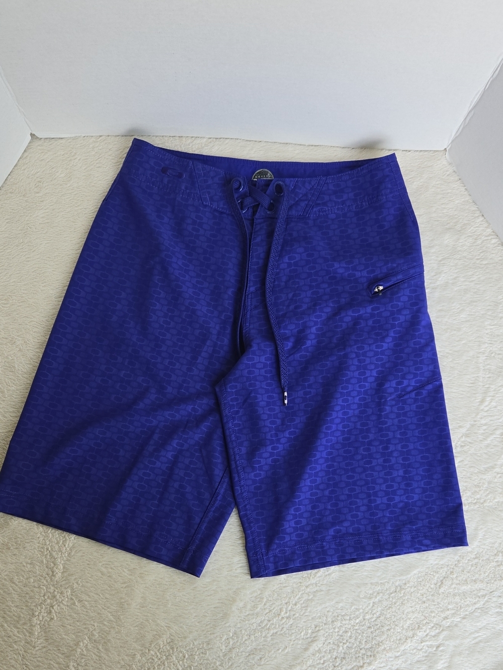 Oakley Men’s Blue Graphic Print Board Shorts Swim Trunks Size 28